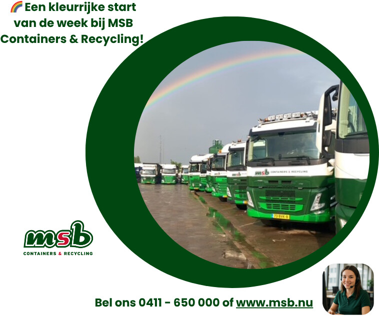 regenboog boven wagenpark MSB Containers & Recycling